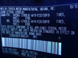 2015 TOYOTA SIENNA, BLACK, SE, 3.5L, AT, FWD. Z25932